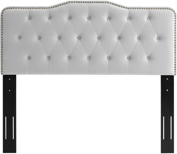 black upholstered bed high headboard Modway Furniture Headboards Light Gray