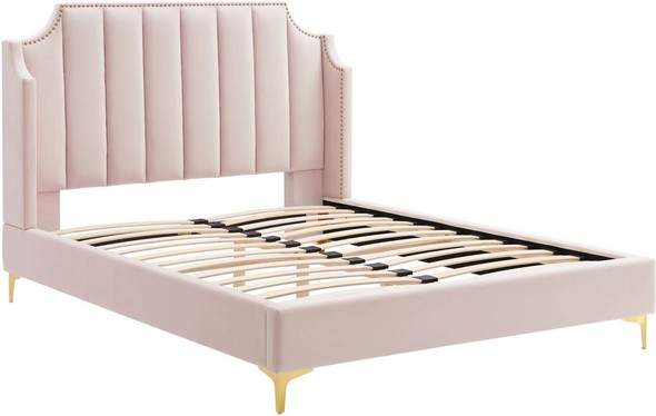 brown bed Modway Furniture Beds Pink