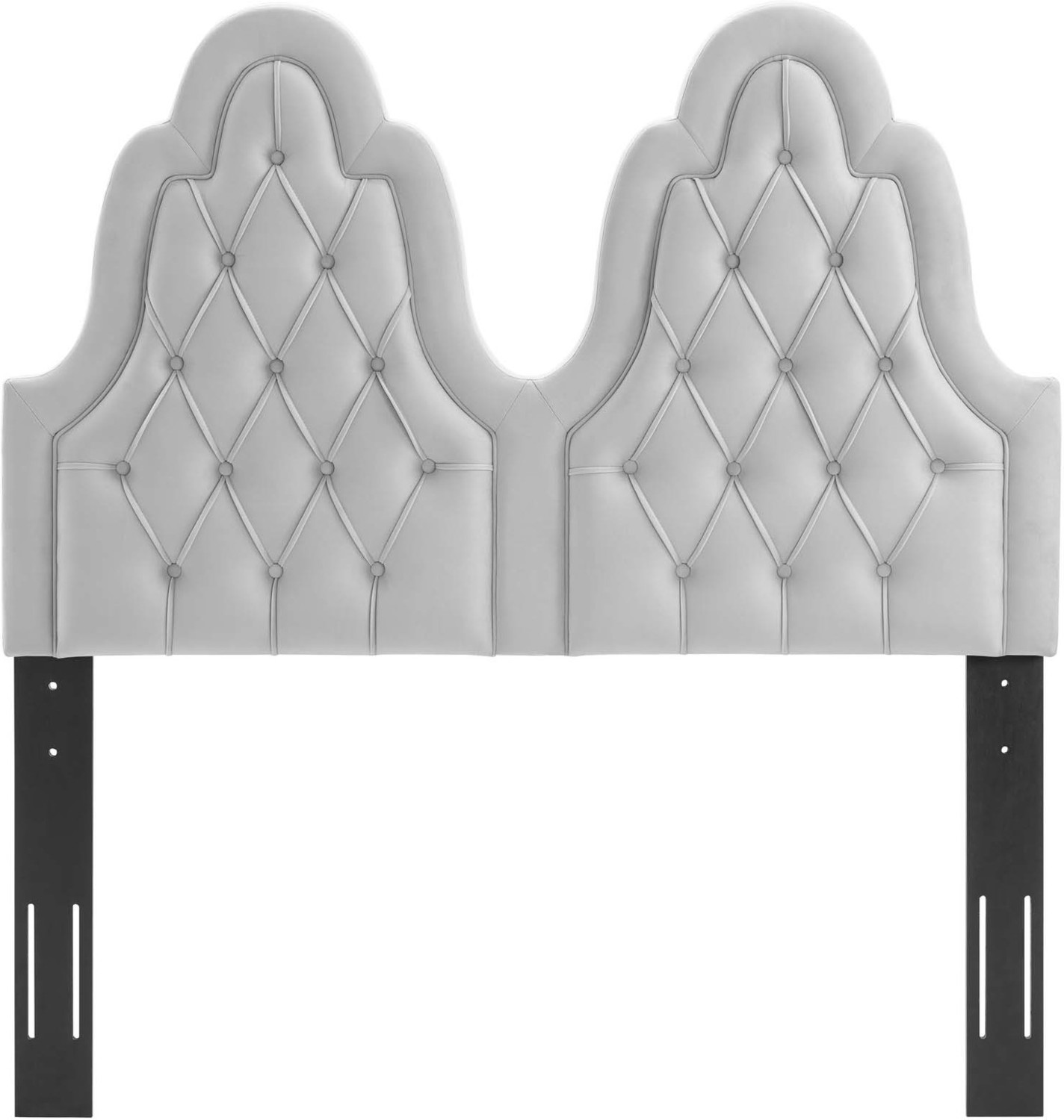 leather pillow headboard Modway Furniture Headboards Light Gray