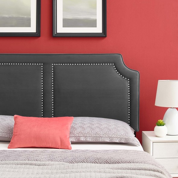 metal king size bed frame Modway Furniture Headboards Charcoal