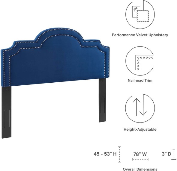 queen head and footboard Modway Furniture Headboards Navy