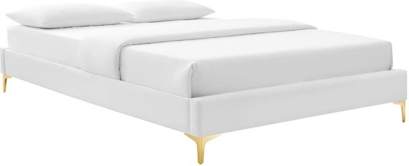 white upholstered twin bed Modway Furniture Beds White