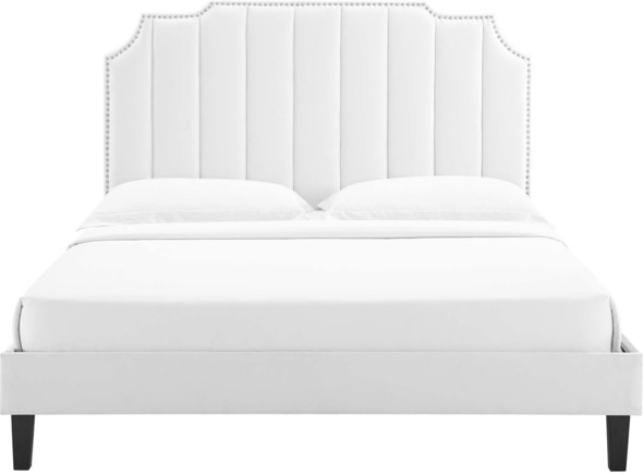 basic wood bed frame Modway Furniture Beds White