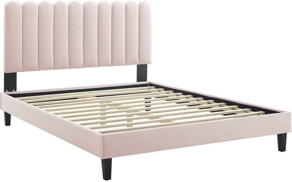 cheap queen size bed frame with headboard Modway Furniture Beds Pink