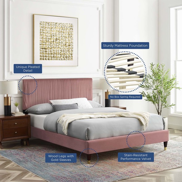 twin to king bed frame Modway Furniture Beds Dusty Rose