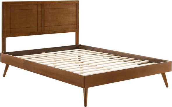 queen bed frame with headboard near me Modway Furniture Beds Walnut