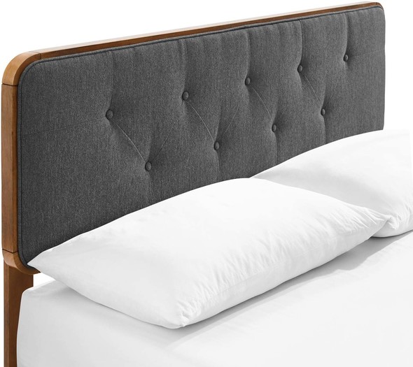 grey bed frame and headboard Modway Furniture Beds Walnut Charcoal