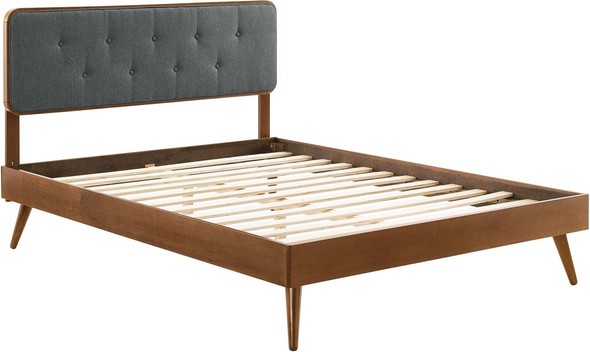 twin to king Modway Furniture Beds Walnut Charcoal