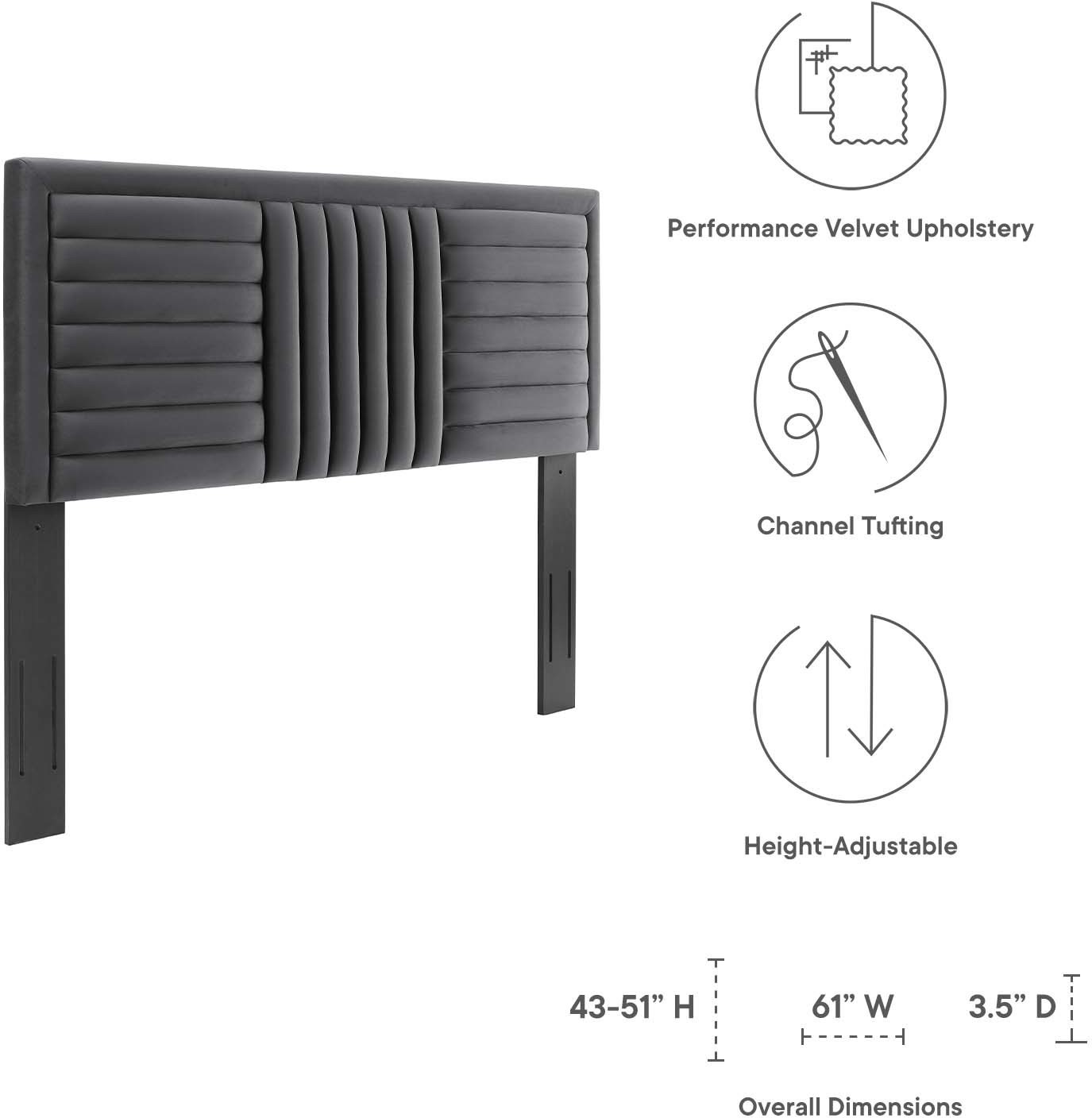 king size headboard plans Modway Furniture Headboards Charcoal
