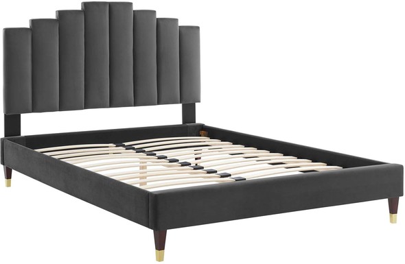 single mattress and box spring Modway Furniture Beds Charcoal