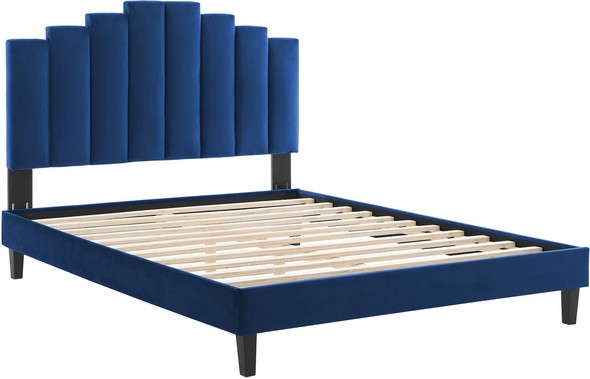 twin bed frame with headboard wood Modway Furniture Beds Navy