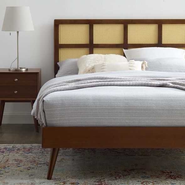twin xl bed frame with headboard Modway Furniture Beds Walnut