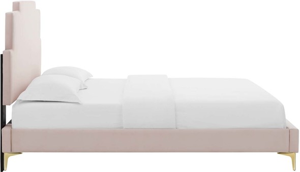 green velvet bed Modway Furniture Beds Pink