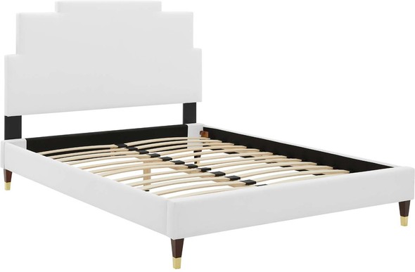 velvet bed design Modway Furniture Beds White