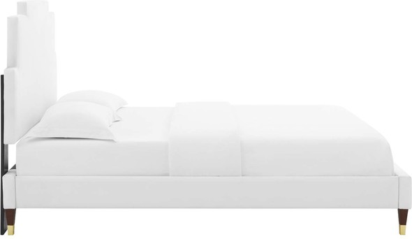 velvet bed design Modway Furniture Beds White