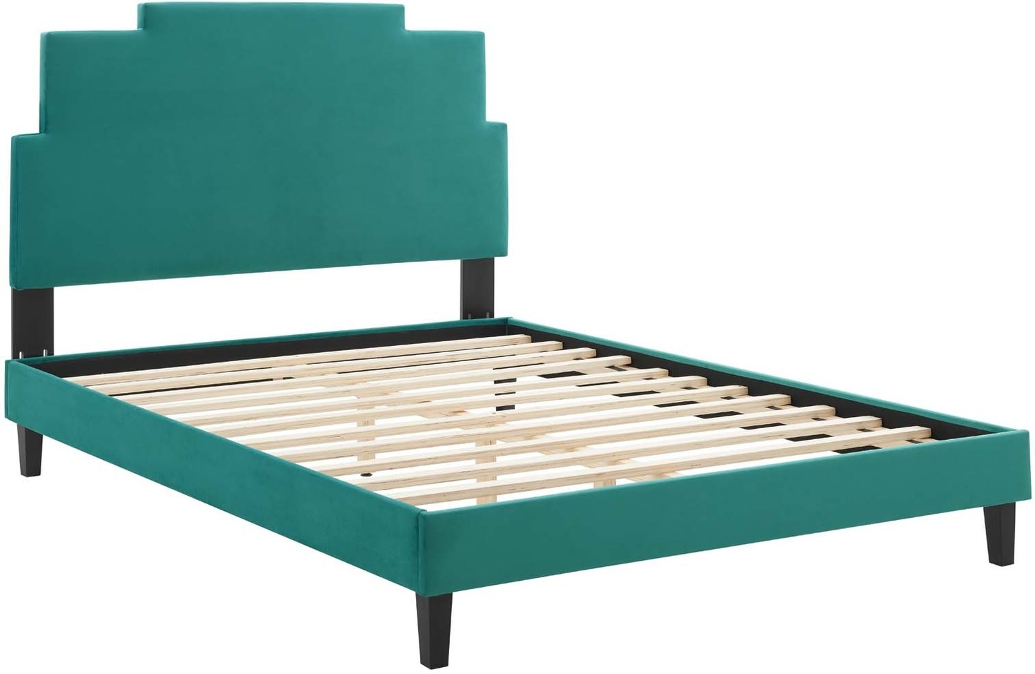 grey velvet king bed Modway Furniture Beds Teal