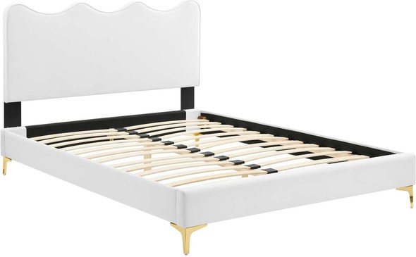 twin bed low frame Modway Furniture Beds White