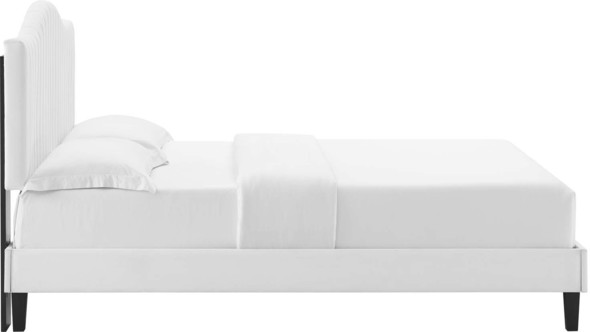queen metal platform Modway Furniture Beds White