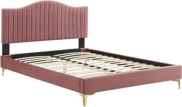 platform box spring queen Modway Furniture Beds Dusty Rose