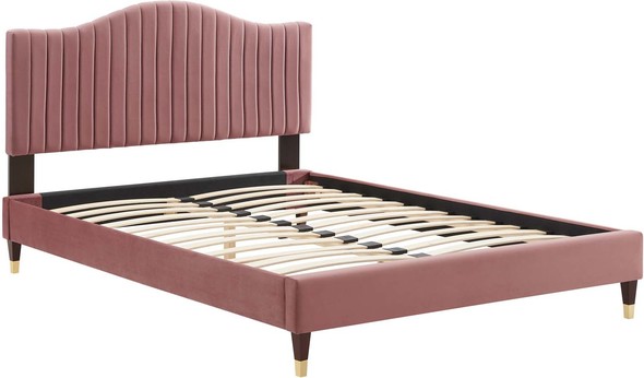 upholstered frame Modway Furniture Beds Dusty Rose