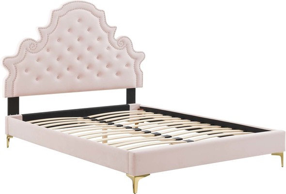 low queen size bed frame Modway Furniture Beds Pink