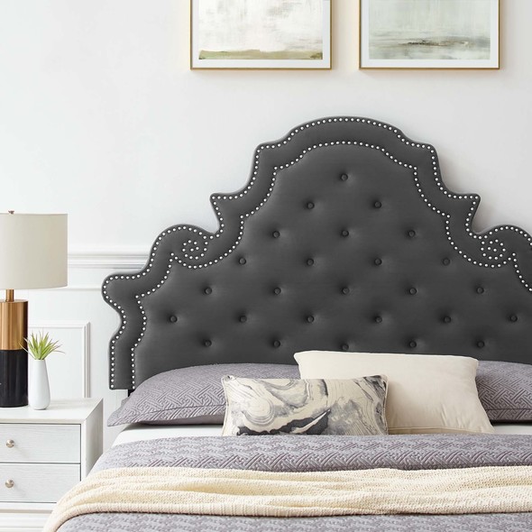 modern king size bed frame Modway Furniture Beds Charcoal