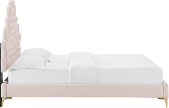 velvet bed Modway Furniture Beds Pink