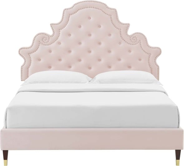 king size bed frame metal Modway Furniture Beds Pink