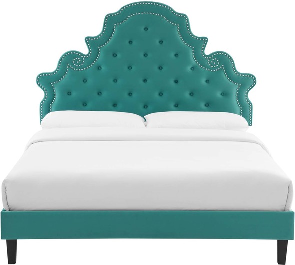 twin upholstered platform bed frame Modway Furniture Beds Teal