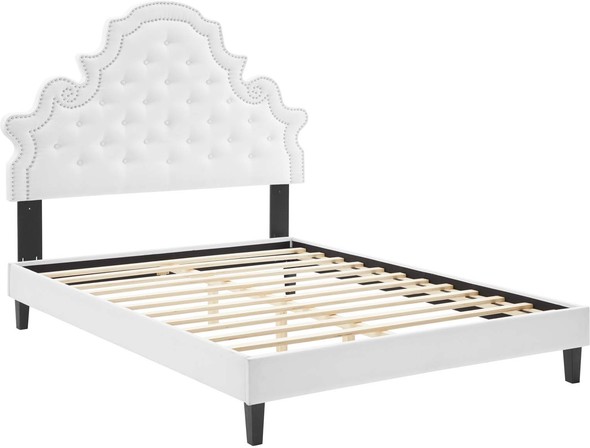 beige platform bed queen Modway Furniture Beds White