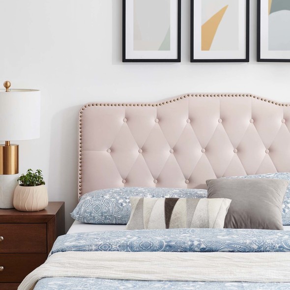 metal queen size bed frame with headboard Modway Furniture Beds Pink