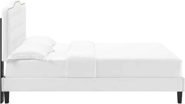modern king size platform bed Modway Furniture Beds White