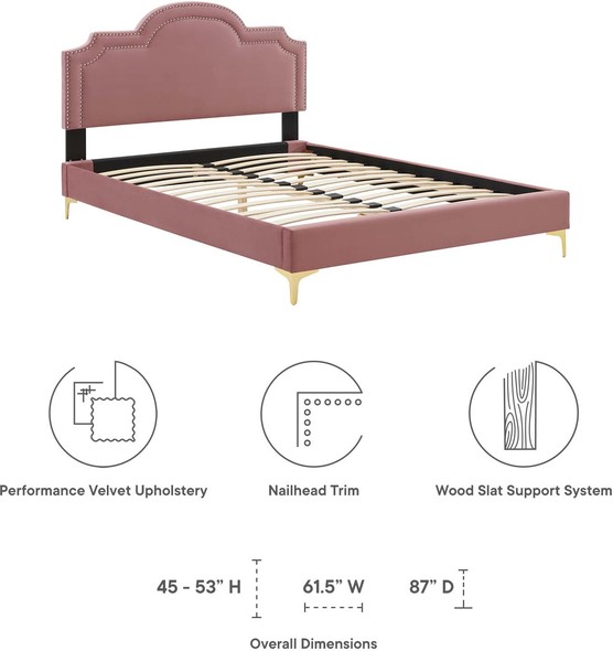 queen size bed frame with box spring Modway Furniture Beds Dusty Rose