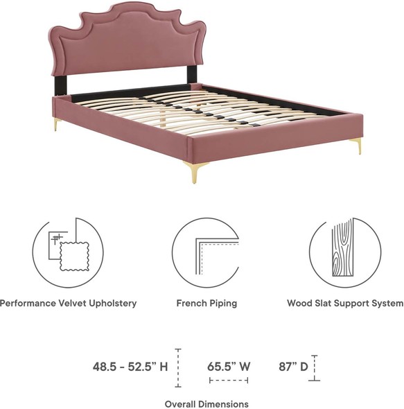 metal full bed frame Modway Furniture Beds Dusty Rose