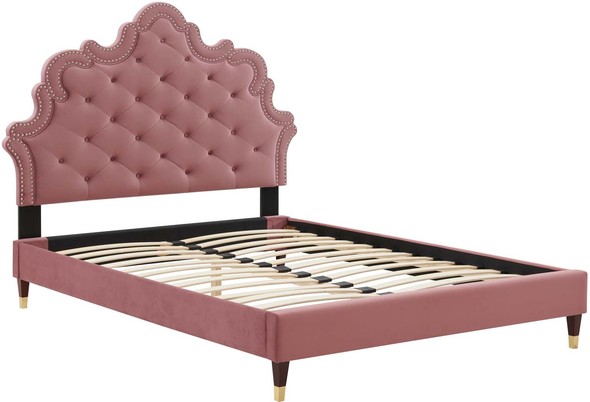 wood platform bed frame Modway Furniture Beds Dusty Rose