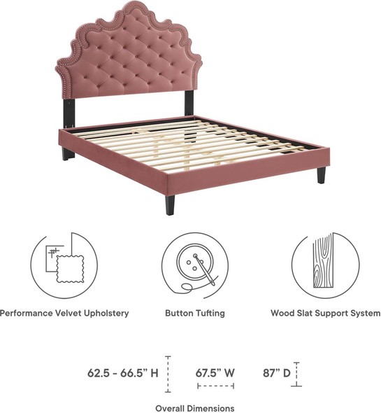 full queen king Modway Furniture Beds Dusty Rose