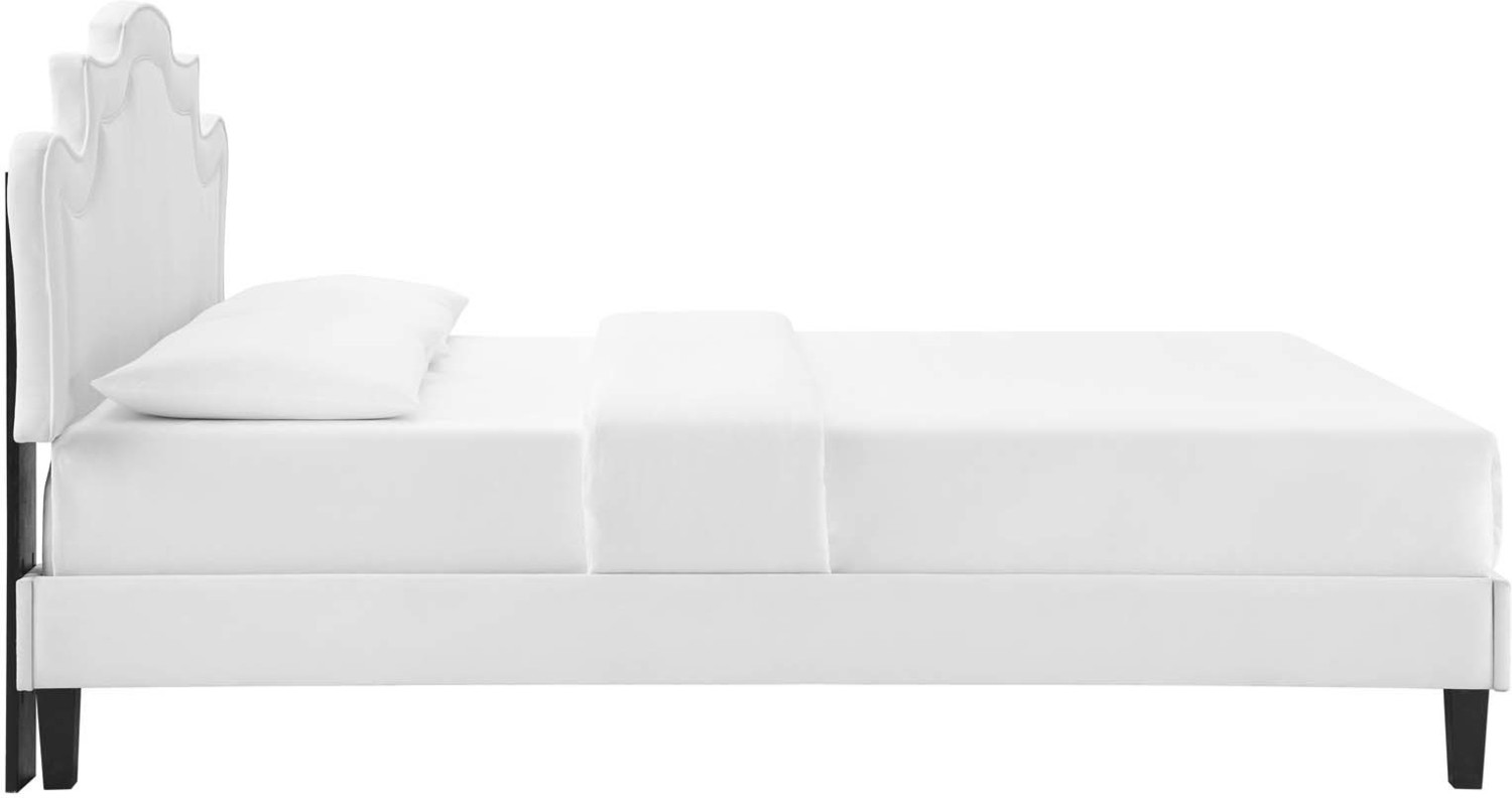 king mattress on queen frame Modway Furniture Beds White