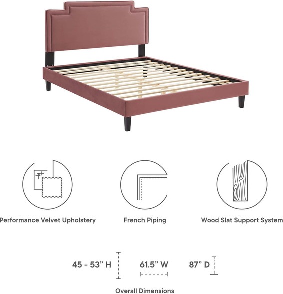 queen bed frame with storage with headboard Modway Furniture Beds Dusty Rose