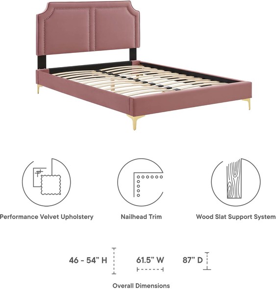 floor bed king single Modway Furniture Beds Dusty Rose