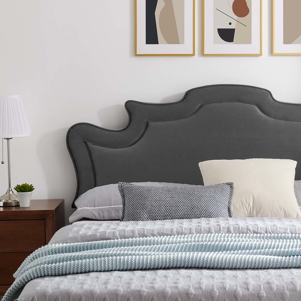 grey fabric bed frame queen Modway Furniture Beds Charcoal
