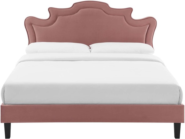 high bed frame queen with headboard Modway Furniture Beds Dusty Rose