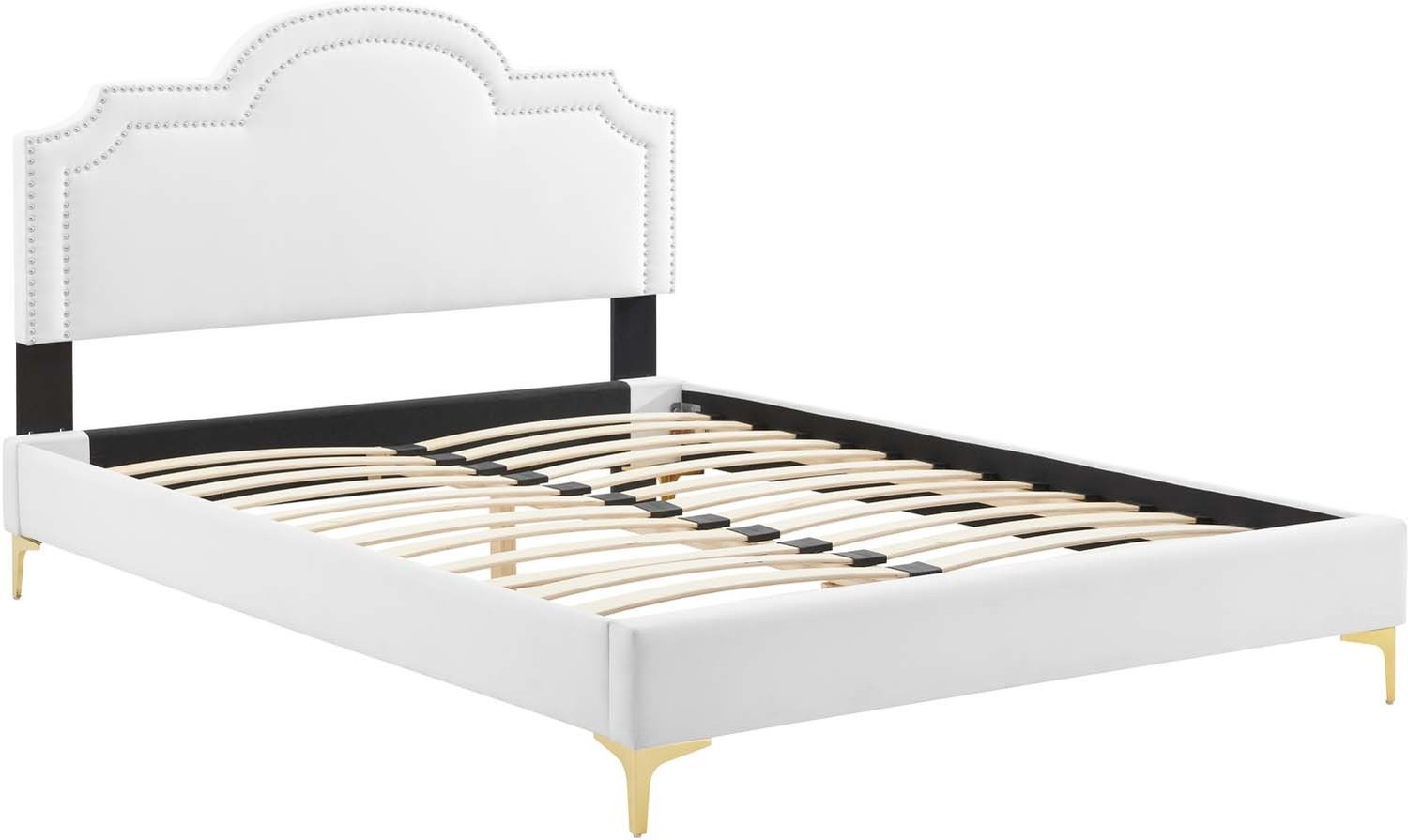 black bed frame with storage queen Modway Furniture Beds White
