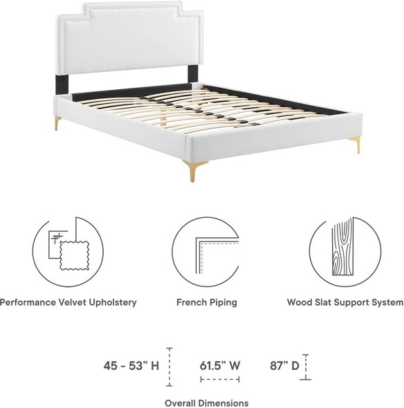 queen size platform bed frame with storage Modway Furniture Beds White