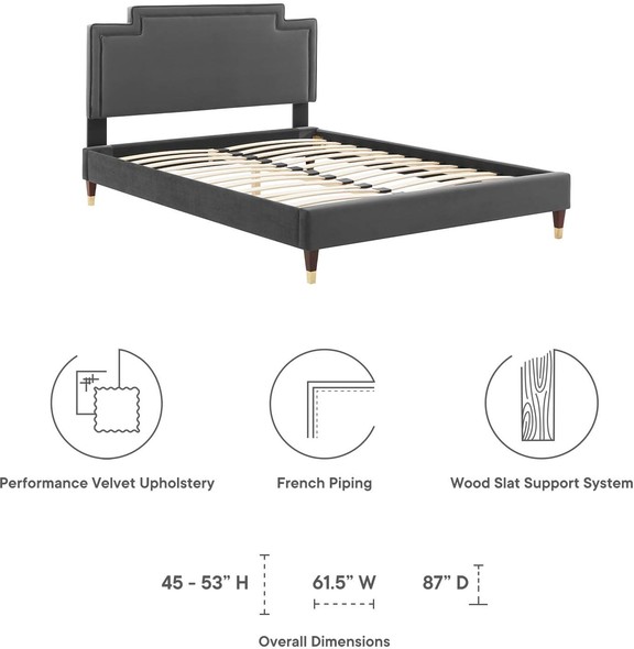 black king bed frame with storage Modway Furniture Beds Charcoal