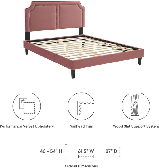 queen size bed frame Modway Furniture Beds Dusty Rose