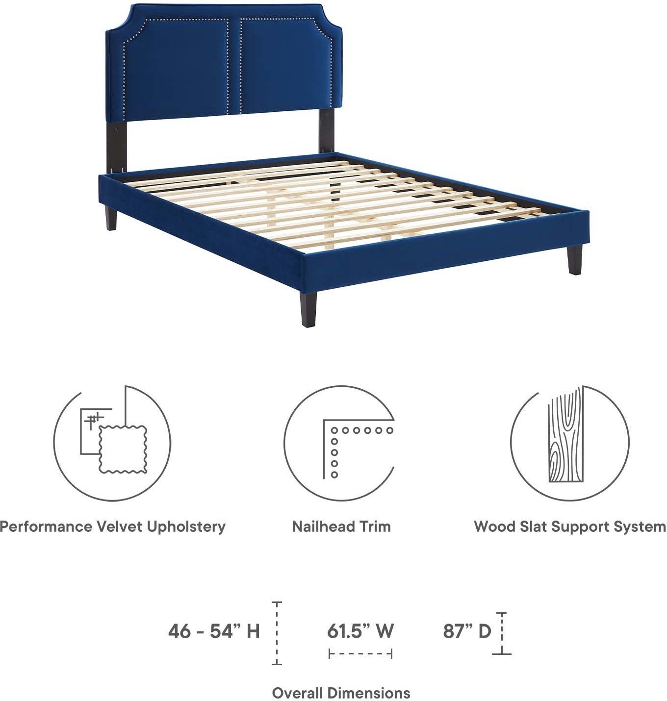 brown queen bed Modway Furniture Beds Navy