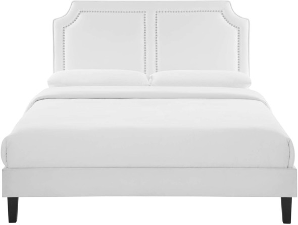 black bed frame with headboard queen Modway Furniture Beds White