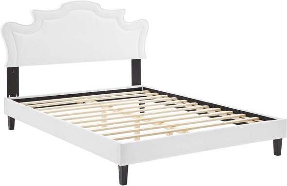 queen size metal platform bed frame Modway Furniture Beds White