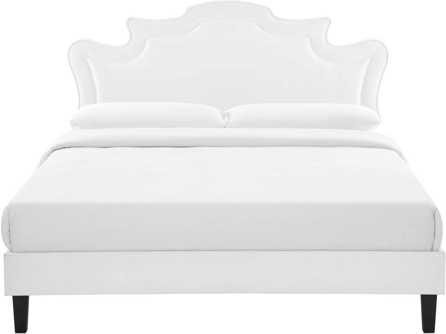 queen size metal platform bed frame Modway Furniture Beds White