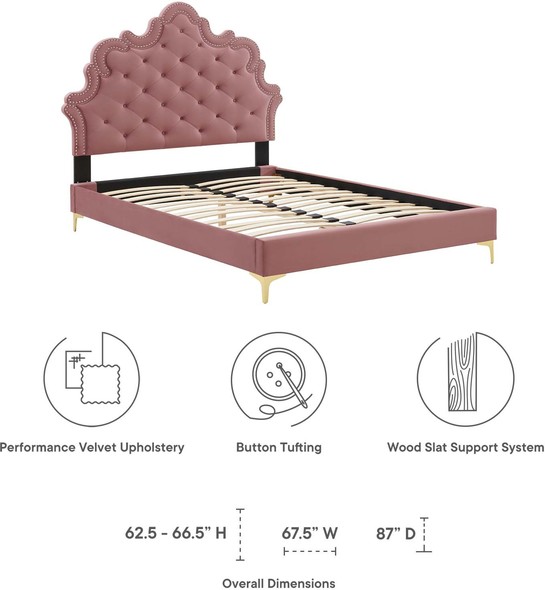 single bed platform frame Modway Furniture Beds Dusty Rose